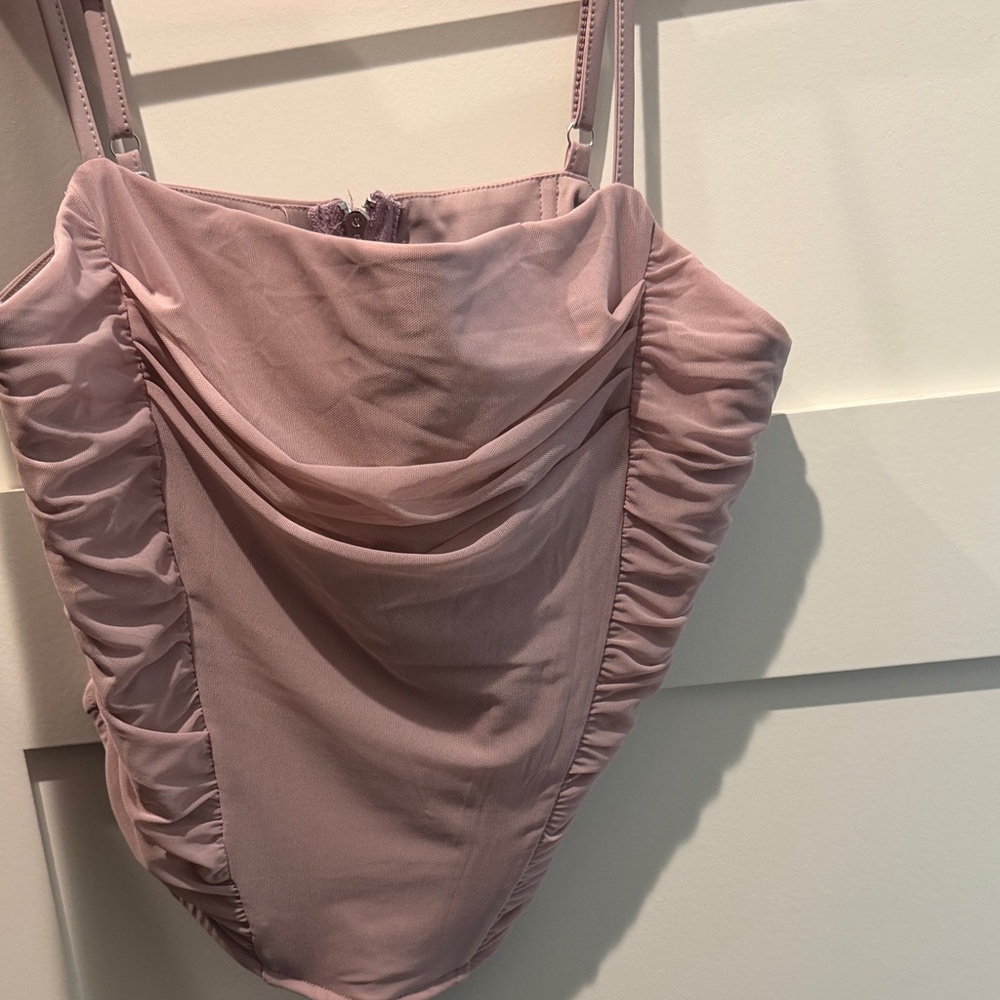 Elegant Pink Ruched Tank Top